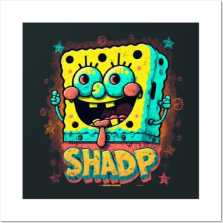 Crazy painting from the cartoon SpongeBob SquarePants Posters and Art